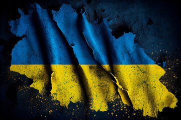 Torn flag of Ukraine. Torn and dirty flag cloth. Ukraine design elements. Abstract backgrounds using Ukraine flag colors. Lacerated paper	