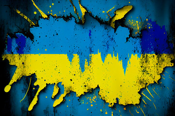 Torn flag of Ukraine. Torn and dirty flag cloth. Ukraine design elements. Abstract backgrounds using Ukraine flag colors. Lacerated paper	