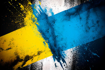 Torn flag of Ukraine. Torn and dirty flag cloth. Ukraine design elements. Abstract backgrounds using Ukraine flag colors. Lacerated paper	