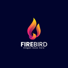 Fototapeta premium Vector Logo Illustration Fire Bird Gradient Colorful Style