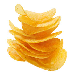 Obraz na płótnie Canvas Delicious potato chips cut out