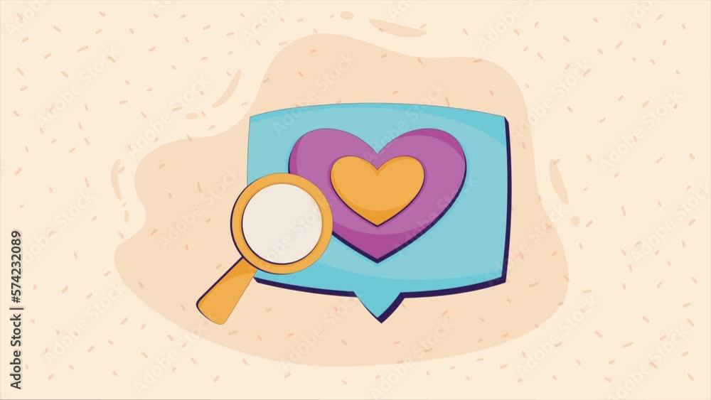 Poster speech bubble with heart animation