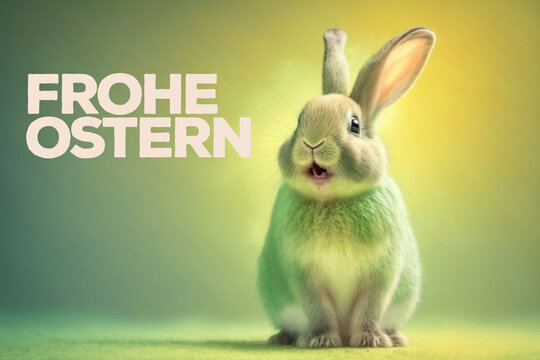 Oster Hase, Frohe Ostern, Illustration, Osterei