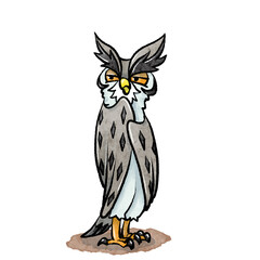 アフリカオオコノハズク イラスト カラー 背景