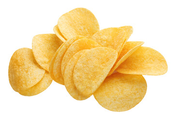 Delicious potato chips cut out