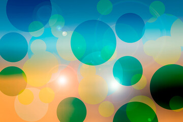 Bokeh image, fluorescent art style, small spherical dot light color, blurry design, vivid pattern