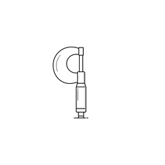 Micrometer icon isolated vector graphics