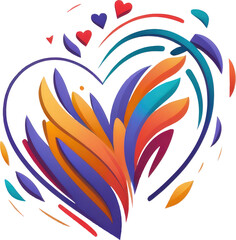 Obraz premium Abstract Symbol Shaped Like a Heart. Transparent Background. Generative AI.