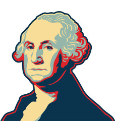 George Washington vector silhouette color - obrazy, fototapety, plakaty