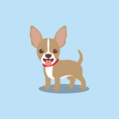 Cute chihuahua puppy flat design, vector illustration