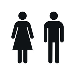 Male and female silhouettes pictogram. WC , vector symbol of restrooms. 