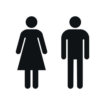 Male and female silhouettes pictogram. WC , vector symbol of restrooms. 