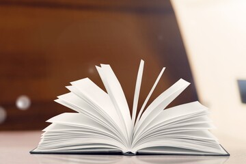 Old Holy Bible book open on desk