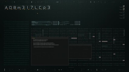 Cybercrime hacking screen display compromising security networks with malicious purposes and unlawful activity by cybercriminal