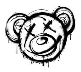 Fototapeten Graffiti graffiti teddy bear illustration in street art style  © CHAKRart