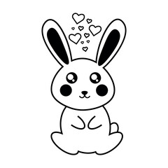 Rabbit with hearts