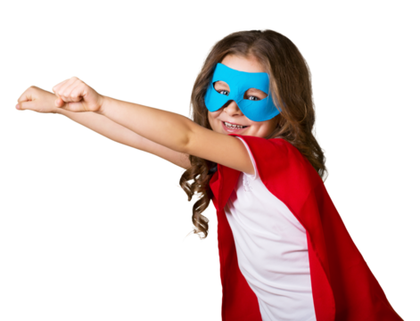 Superhero cute kid wearing a costume