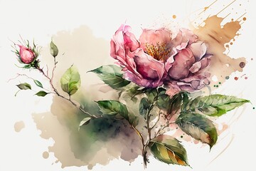 watercolor with transparent background, flowers, desktop background