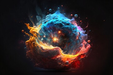 colorful universe before the creation of the earth,generative ai 3d 