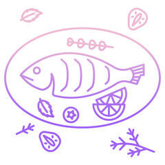 Baked fish icon