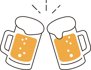 Cheers with beer. beer icon. Design used in taverns and pubs.