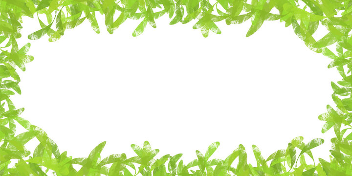 Big transparent png frame of green leaves at the border for topics like garden, nature, environment with a lot of white space for your content