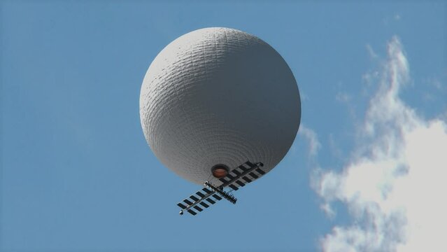 Weather, surveillance and spy balloon, 3d rendering.