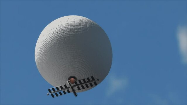 Weather, surveillance and spy balloon, 3d rendering.