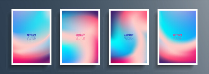 Fototapeta premium Set of abstract backgrounds with multicolored gradients for your creative graphic design. Vector illustration.