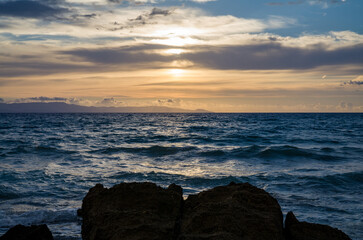 Relaxed sunset by the coast