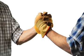 Construction building teamwork partnership concept