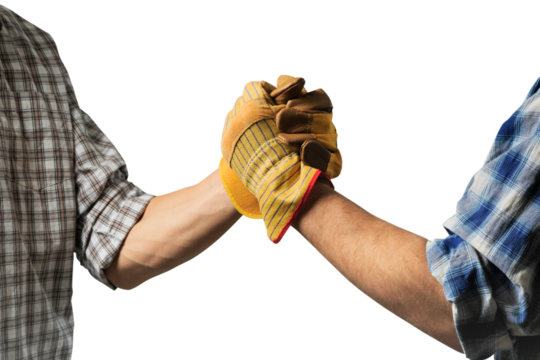 Construction building teamwork partnership concept