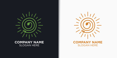food planet logo design template, restaurant logo template