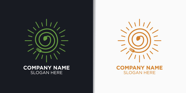 food planet logo design template, restaurant logo template