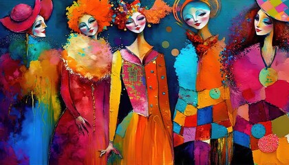 Fototapeta premium paint like illustration of a woman rights and diversity theme concept, Generative Ai