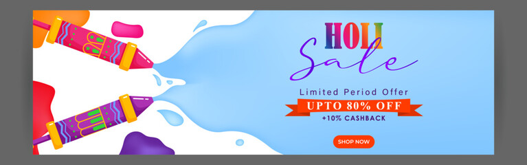 Vector illustration of Happy Holi Sale banner template for app and website