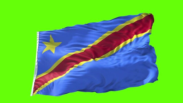 Democratic Republic of the Congo Flag Green Screen