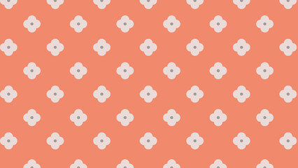 Orange seamless pattern with flowers