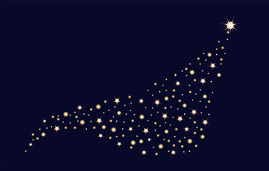  Luxurious festive flickering of light, festive lights, the glow of stars, the flight of a comet © Lesia