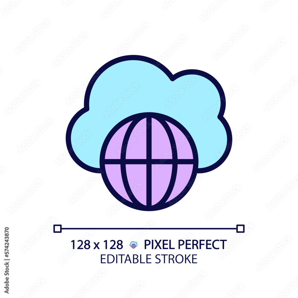 Aufkleber public cloud pixel perfect rgb color icon. open server for digital data storage. free access to info