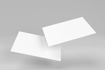 blank white landscape paper floating on white background