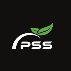 PSS letter nature logo design on black background. PSS creative initials letter leaf logo concept. PSS letter design.