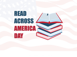  Read Across America Day concept, poster with text inscription,modern background vector illustration