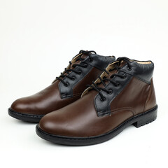 pair of brown leather shoes