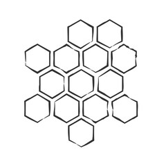 propolis honeycomb sketch. hand drawn grunge honey comb. Black and white image bee wax. Bee honey and propolis doodle vector icon illustration.