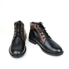 black leather shoes