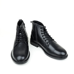 black leather shoes