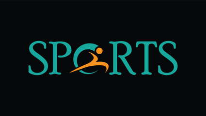 Minimal Sports wordmark Logo - obrazy, fototapety, plakaty