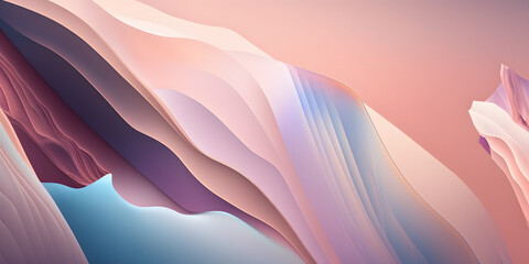 Obraz premium Simple Soft Pink Purple Wave Background, Modern Light Bright Pastel color Design. Used as banner, presentation or wallpaper - generativ ai