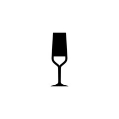 Champagne glass line icon isolated on white background.